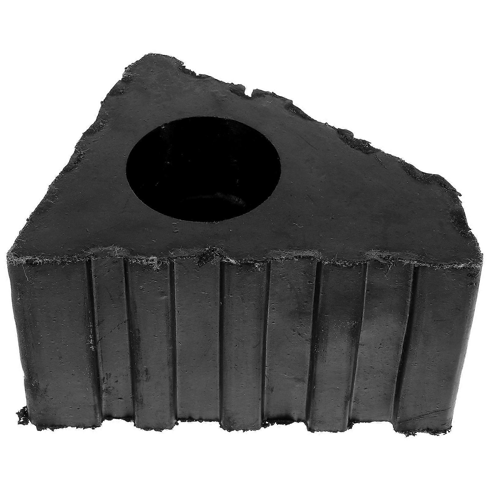 Trailer Wheel Chock Rubber Block Prevent Vehicle Slipping Black 17.5x10cm Triangular Shape Vehicle Maintenance 1Set