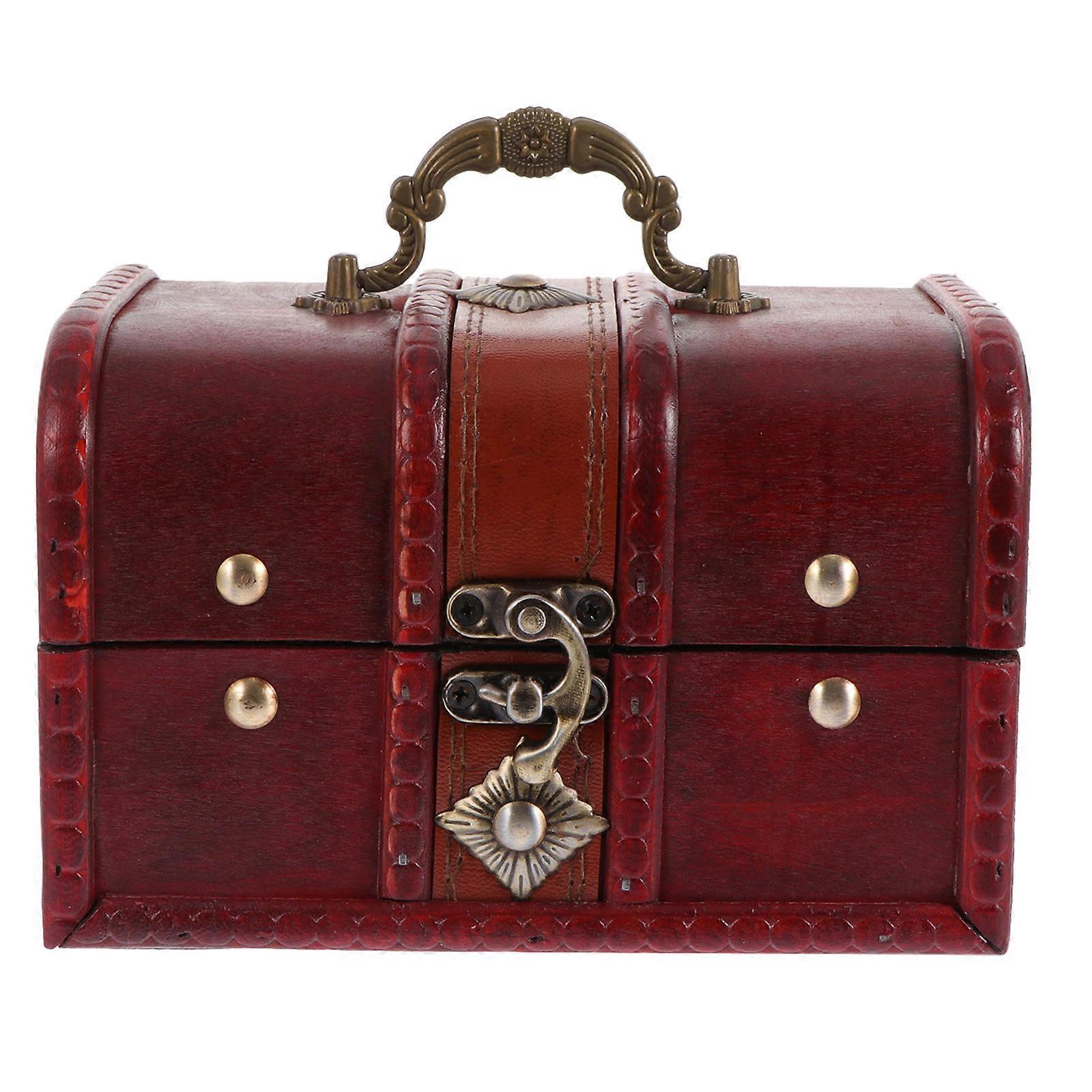 Small Storage Box Rectangular Shape For Home Decor Anti-Corrosion Red 1Pcs
