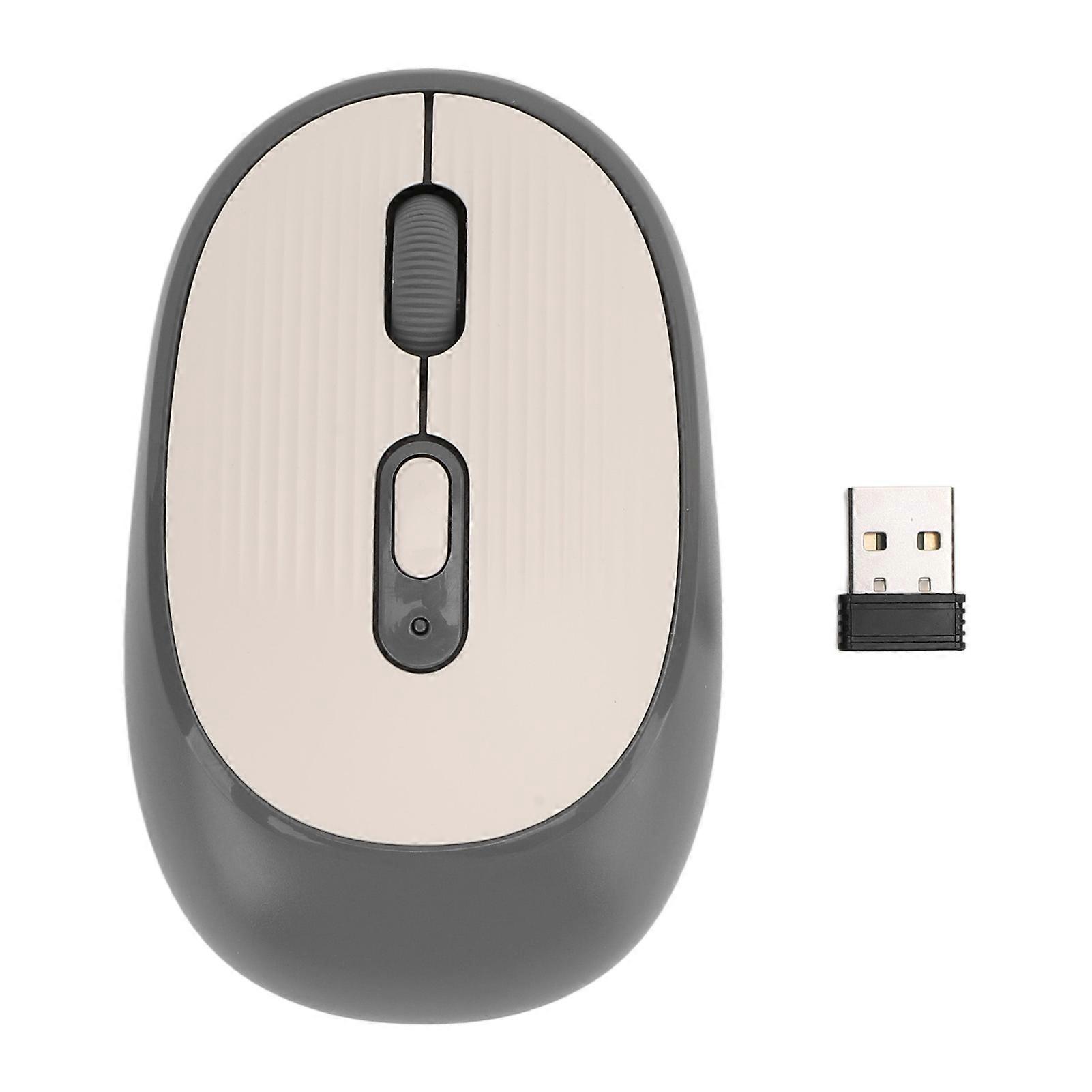 Souris optique sans fil silencieuse et portable, 800 DPI, 1 600 DPI, 2 400 DPI, 2,4 GHz, avec récepteur USB, pour ordinateur portable Chromebook, gris