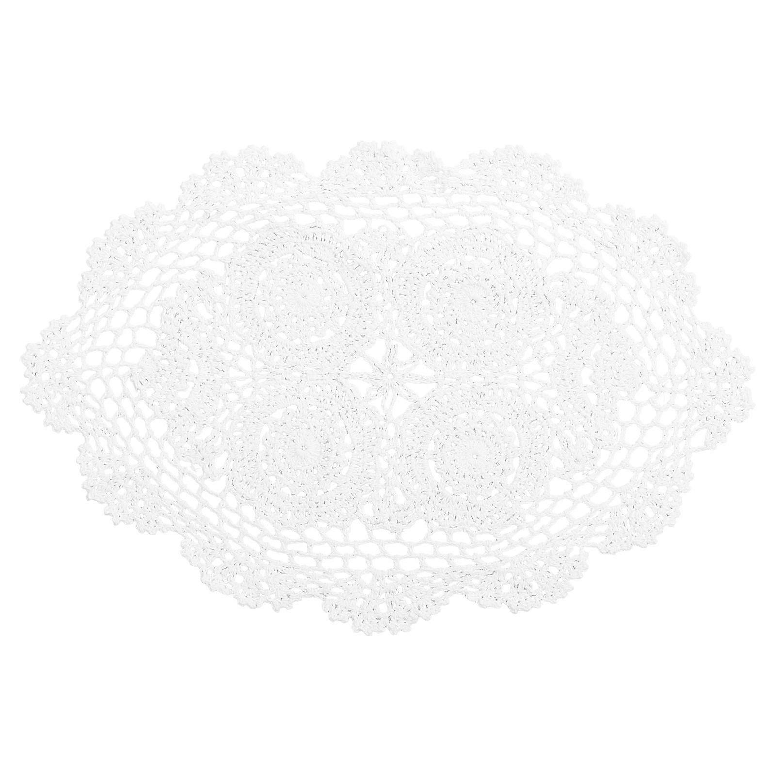 Cloth Placemats Cotton Table Mat Rectangular Home Decoration White 30X25CM 1Set