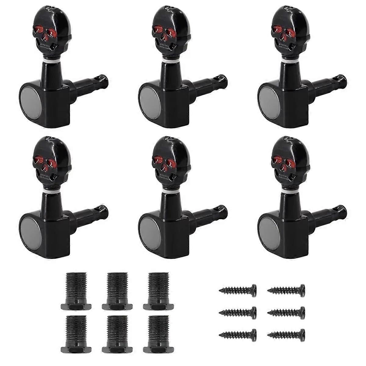 6PCS Skull Head Guitar Tuning Peg Replacement Parts 6R