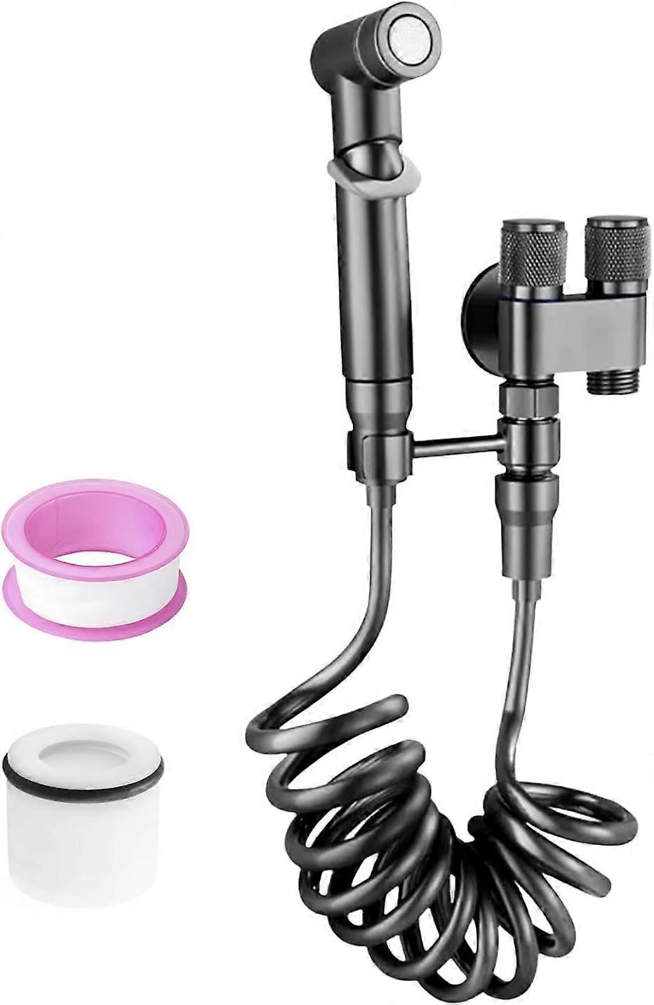 Bathroom Shower Set, Single Inlet & Double Outlet, Double Outlet & Double Switch, 360° Rotating Bracket, Equipped with 2m Shower Hose, Suitable for B