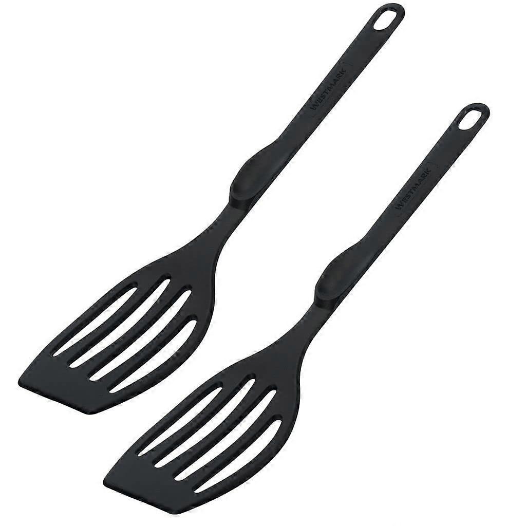 Flonal Plus Spatula Set of 2 High Heat Resistant Plastic Up to 270°C Length 28.3 cm Black Küchenhelfer