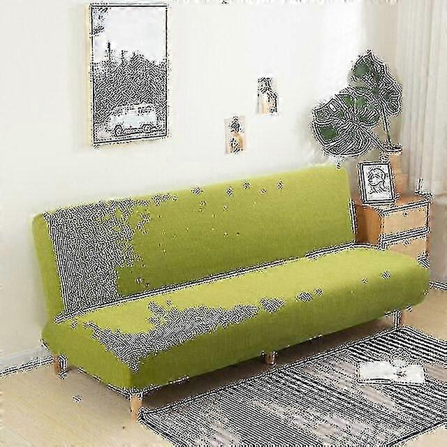 Large Armless Sofa Bed Slipcover Couch Cover Without Armrests Stretch Folding Futon Cover Dust-proof Elastic Removable Jacquard