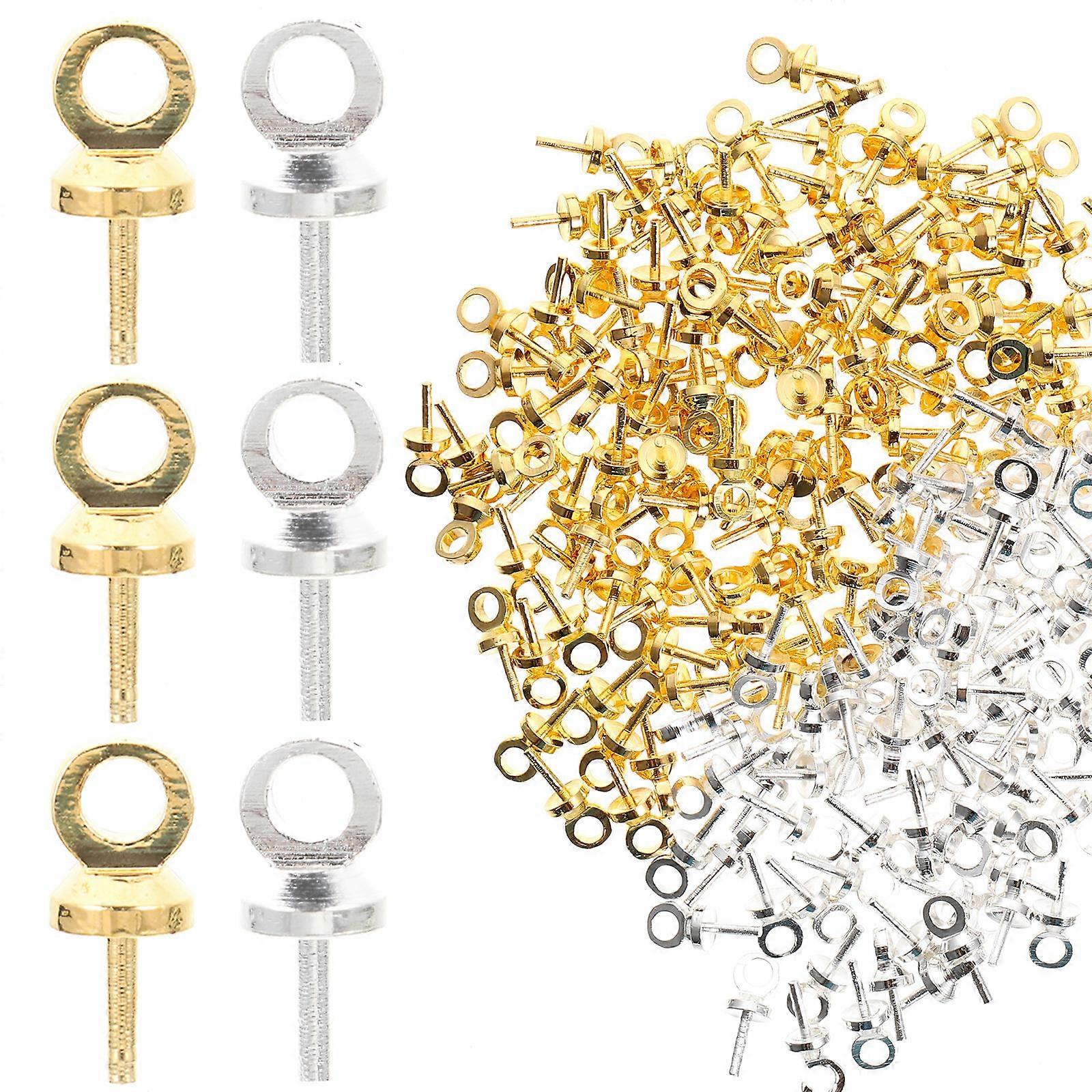 Screw Eyelets Jewellery Small Screw Eye Pin Diy Making Eyelet Screw Diy Decor Compact Design Copper 2 Sets