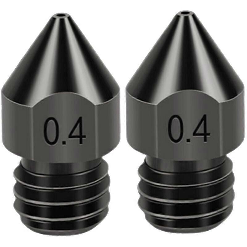 2 pcs MK8 Hardened Steel Nozzle Printer Head Consumables 1.75/0.4 mm 3D Printer Extruder Nozzles for Ender3/V2/PRO