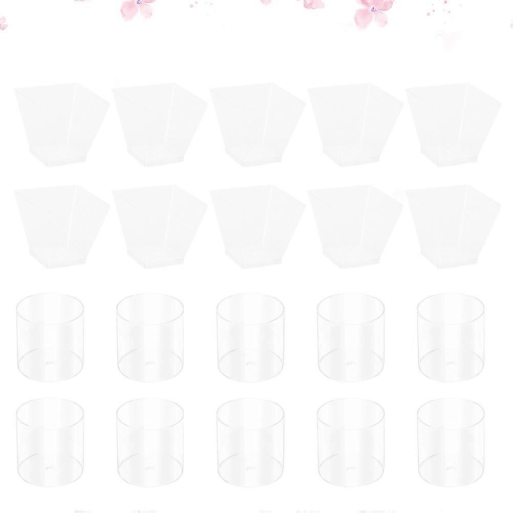 パーティータンブラームースカップ前菜ボウルゼリー容器結婚式の宴会用透明5x5x4.1cm食品グレードプラスチック20個用クリアカップ