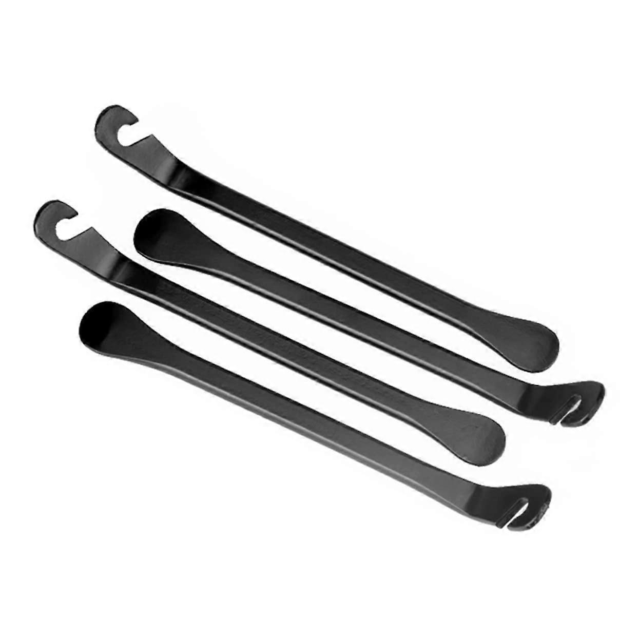 4piece bicycle tool set, lightweight tire levers for tire changes, ergonomic design, ideal for mountain bikes.