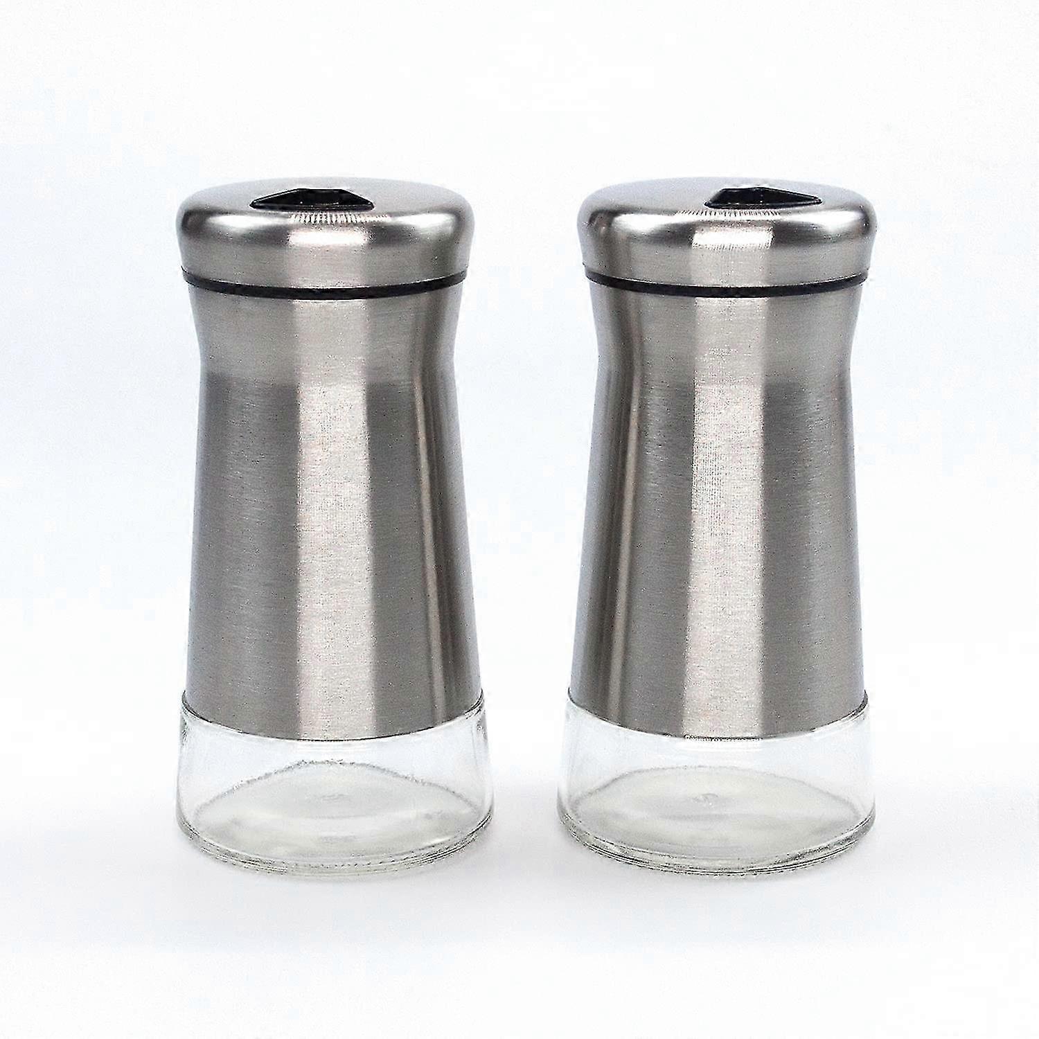 2 Pack Adjustable Spice Dispenser with Salt and Pepper Shakers Featuring Customizable Pour Holes for Easy Seasoning