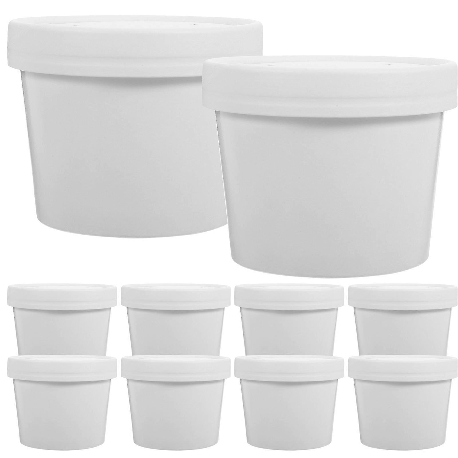 Sturdy 10 Pack Soup Bowls with Lids Portable Paper Containers for Home, Parties, and Buffets