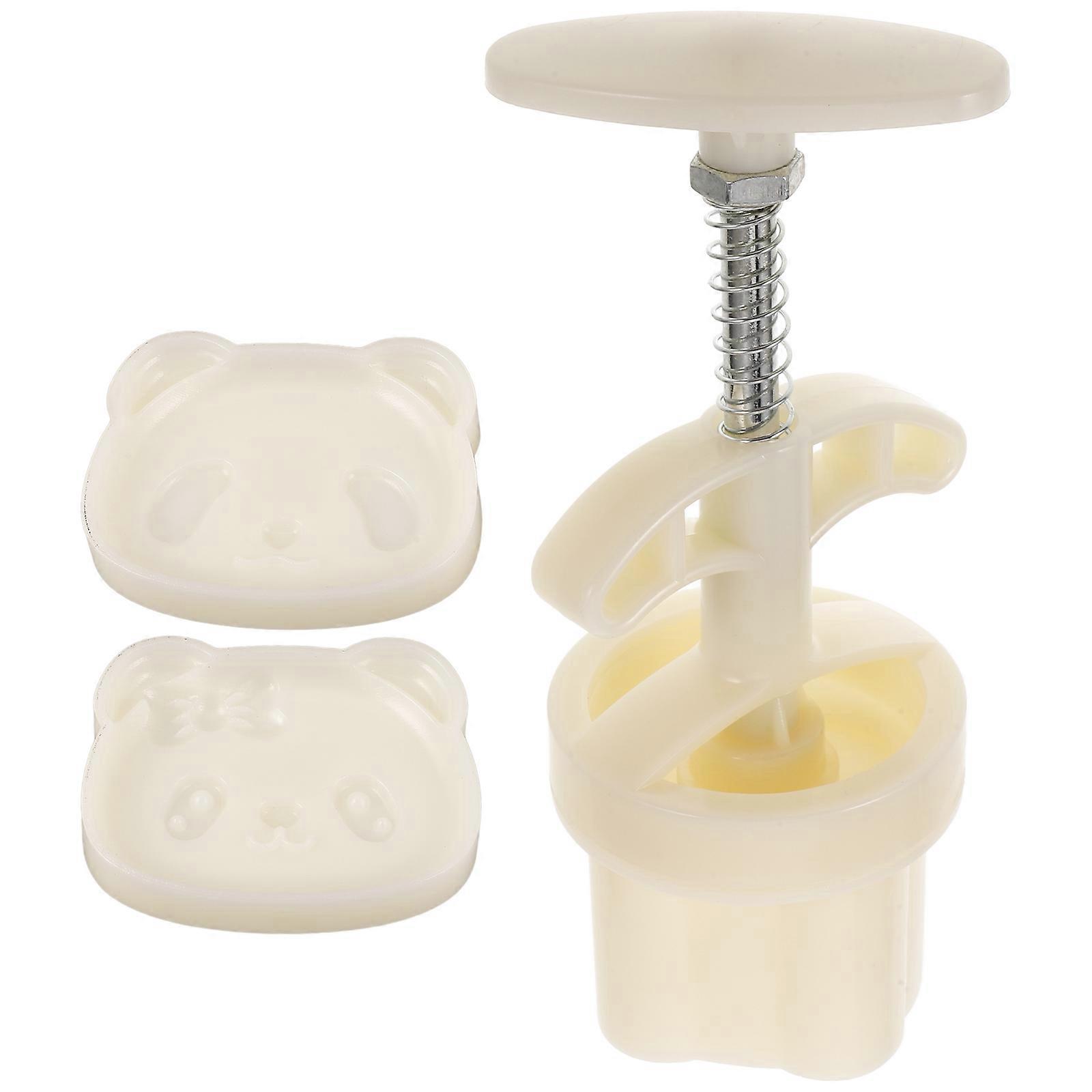 Hand Pressed Cookies Baking Tool Mooncake Making Panda Bamboo Pastry Mold 4.30X3.20X1.50CM 1 Set