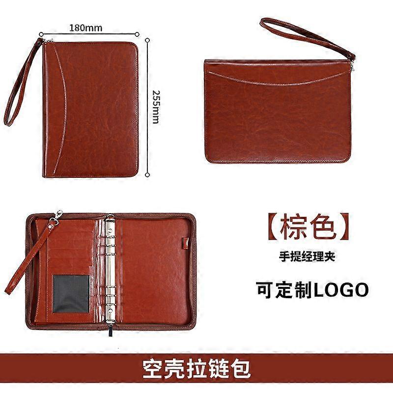 Portfolio Binder: Refillable Loose Leaf Binder Journal With Zipper - Artificial Leather Office Padfolio For Business Meetings Note Taking Document Org