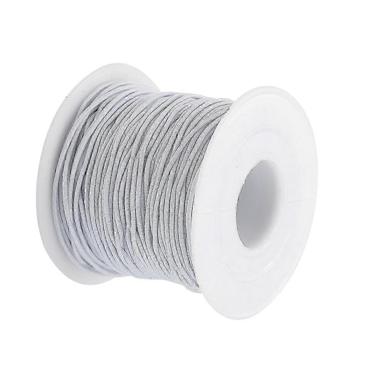 Elasticity Stretch Cord White Round Elastic String For Jewelry Making Craft Projects 1 Roll