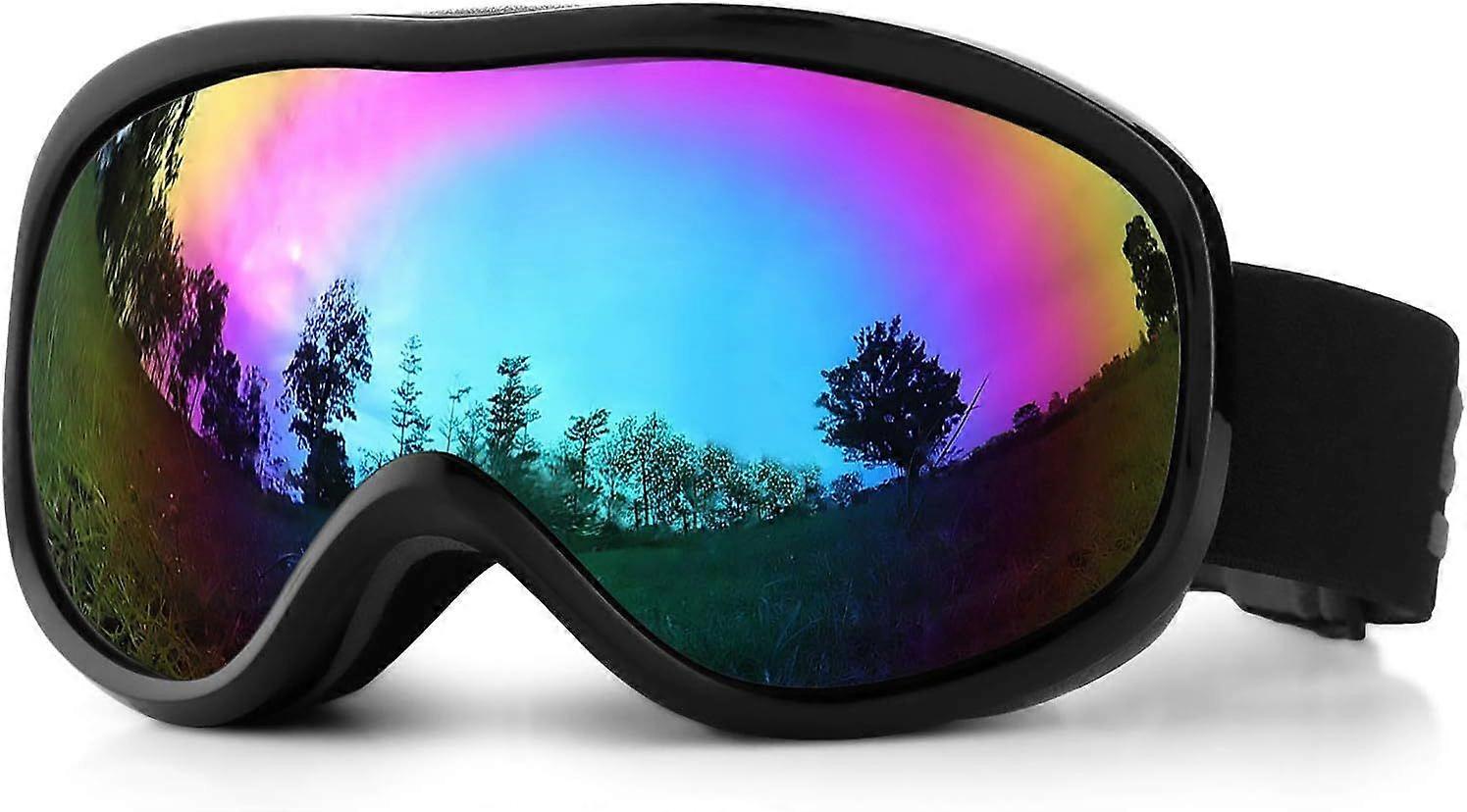 Ski goggles with double lenses, anti-fog and anti-ultraviolet snow goggles, suitable for male and female teenagers skiing and snowmobiling