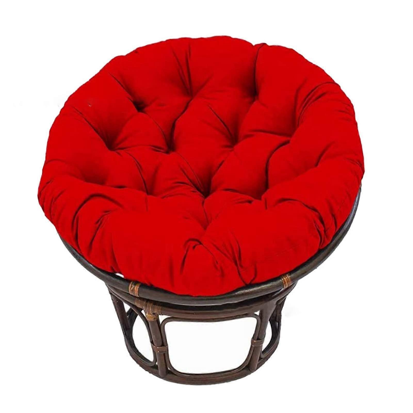 Overstuffed Round Swing Chair Cushion for Hanging, Egg Swing, Hammock, Luxurious, Comfortable, 100 x 100 cm, Red
