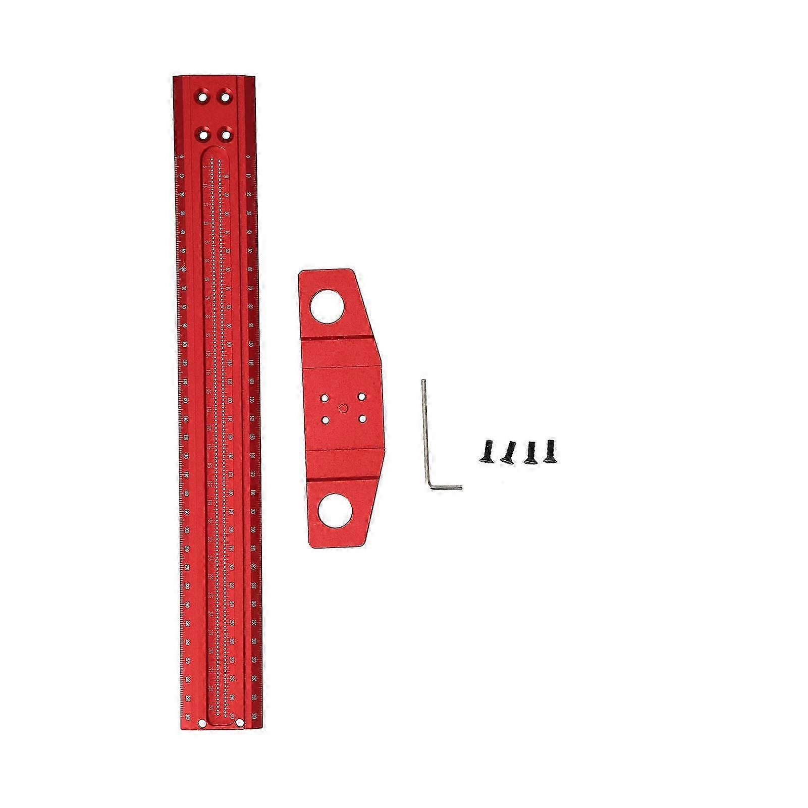 T Type Square Ruler Right Angle Scribe Aluminum Marking Gauge for Glass and Woodworking 300mm