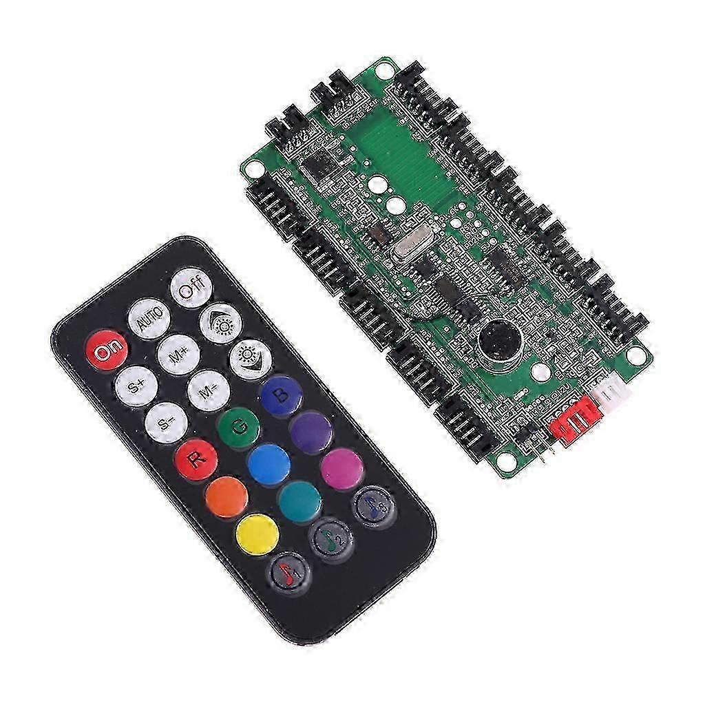 Adjustable Music Computer PC RGB Cooling Fan Controller Control Panel for CPU+IR Remote Control Heat Sink Accessories SZRH A-F