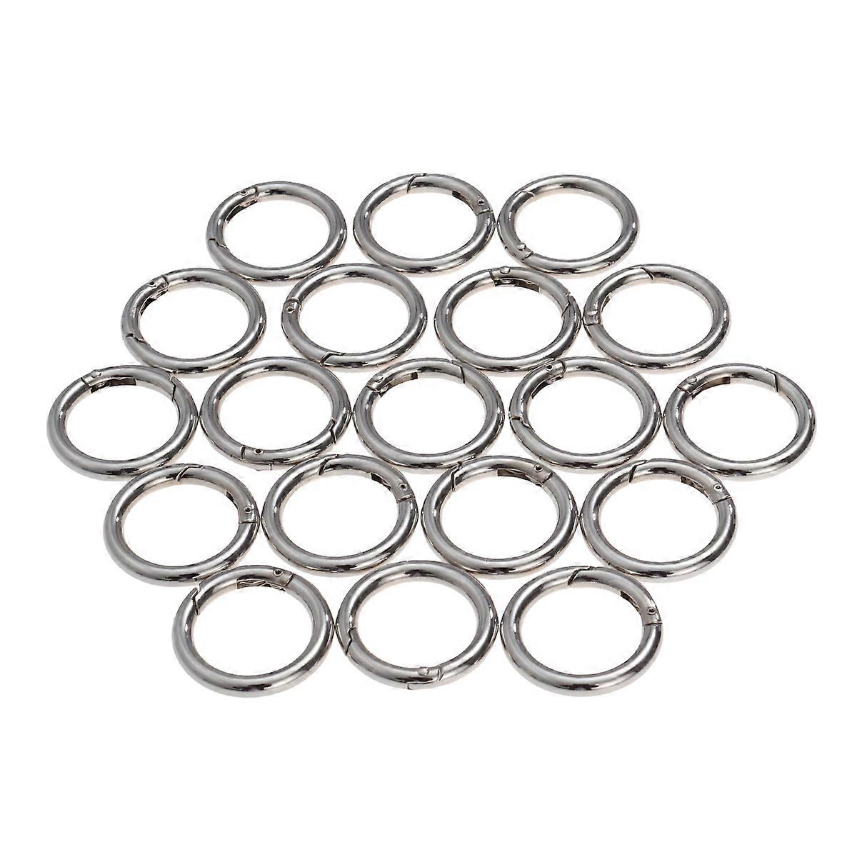 20pcs Zinc Alloy Split Jump Rings for Jewelry Making – Polished Silver Plated Key Ring Connectors, Durable and Corrosion Resistant