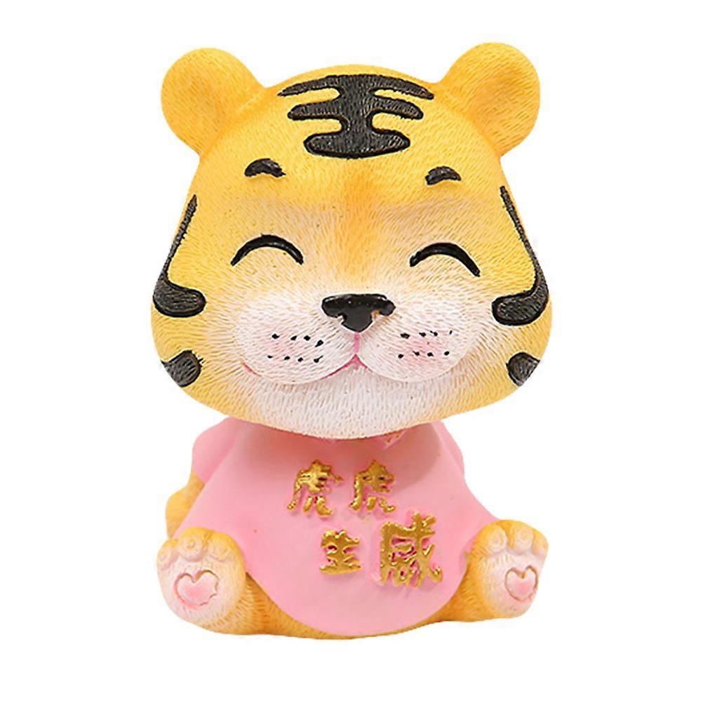 Cute Tiger Dashboard Ornament Shaking Head Decoration for Home, Vehicle, Blessing Souvenirs & Chinese Holiday Use