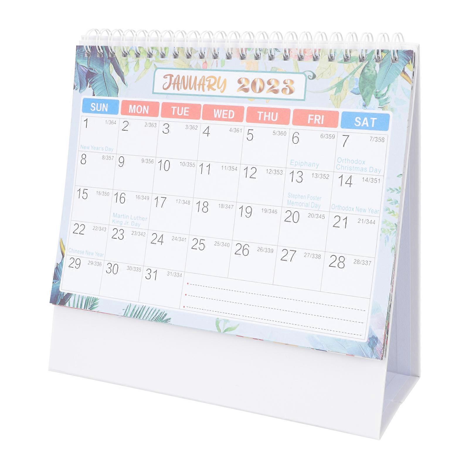 Standing Desk Calendar Monthly Table Calendar Office 21x20.5cm Mark Important Events 1Pcs