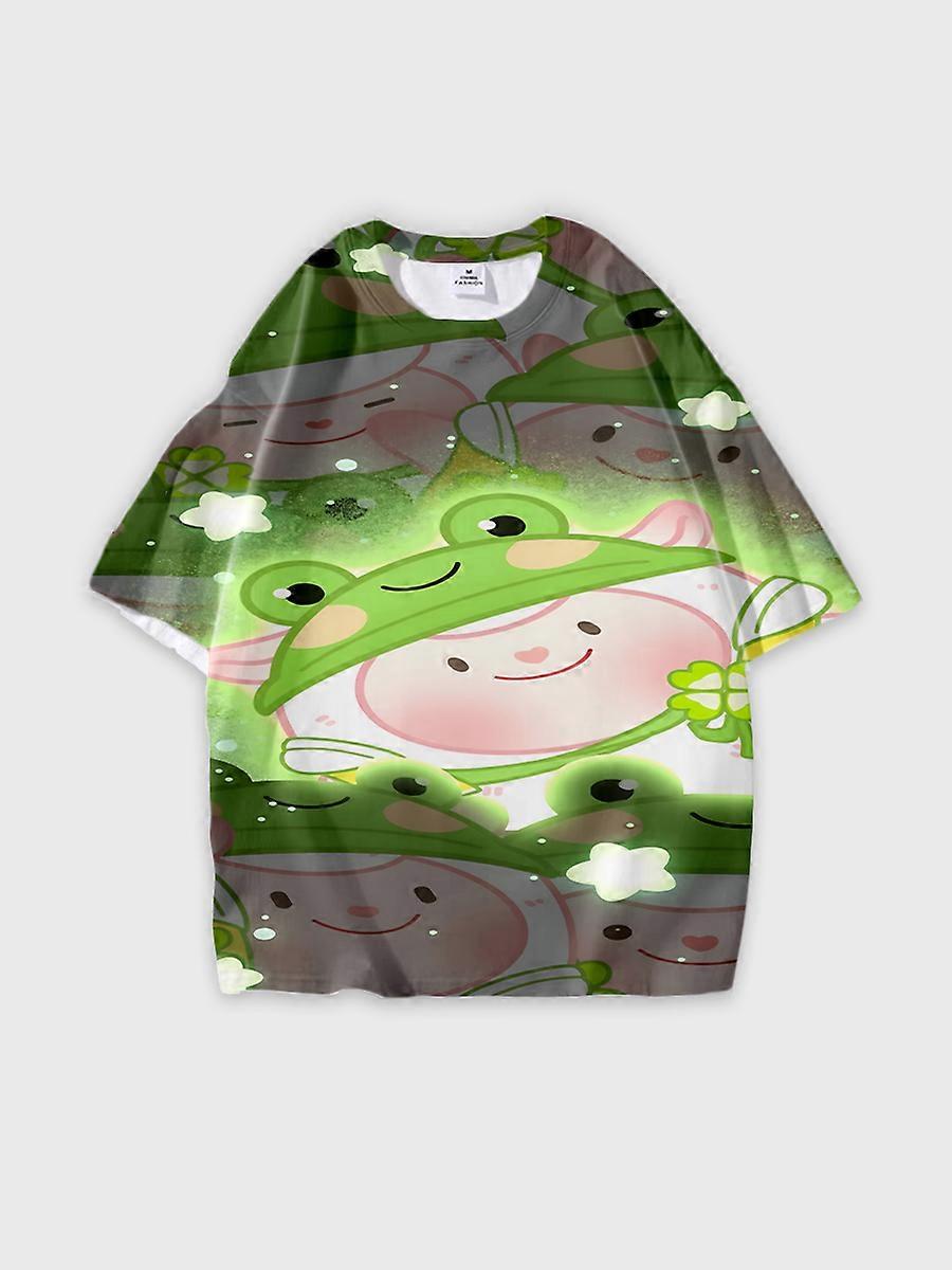 T-shirt round neck Pattern loose short sleeve JW1942