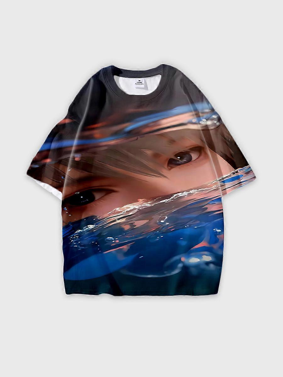 T-shirt round neck Pattern loose short sleeve JW744