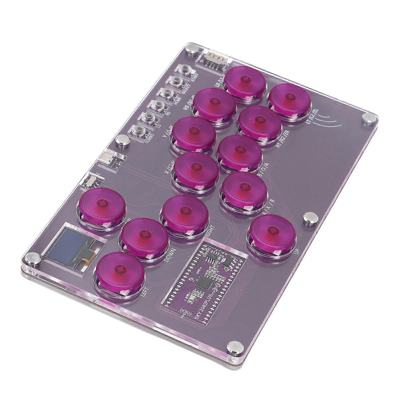 Arcade Controller 13 Keys Hot Swap 21x12.8x1.2cm Purple OLED