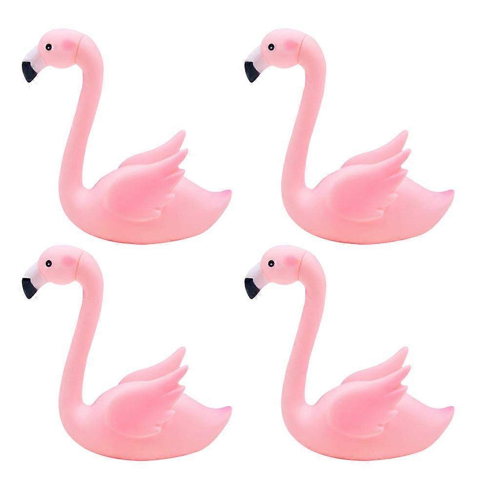 Cake Decorations Flamingo Shape Creative Flamingo Craft Home Ornament Pink 12x11x6cm Car Ornament 4Pcs