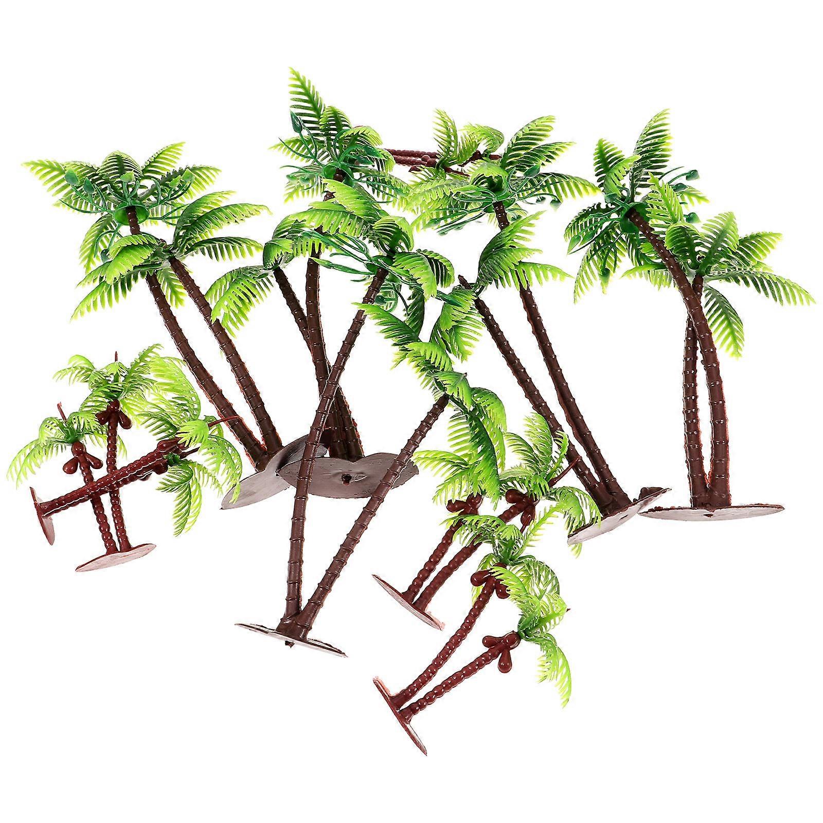 Sand Table Tree Model Imitation Palm Tree Mini Stable And Durable Plastic 10Pcs