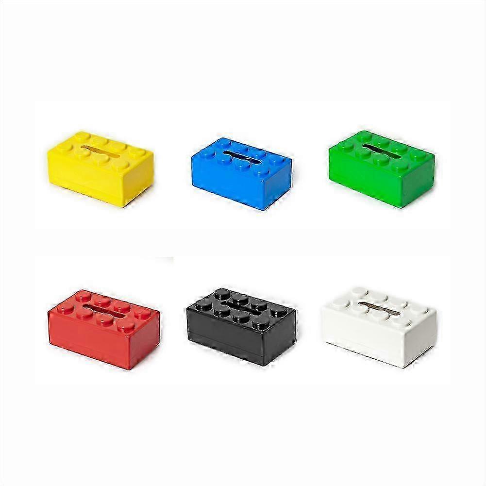 Building Block Style Wall Mounted Plastic Tissue Box - Decorative Home Storage Solution in Bright Yellow