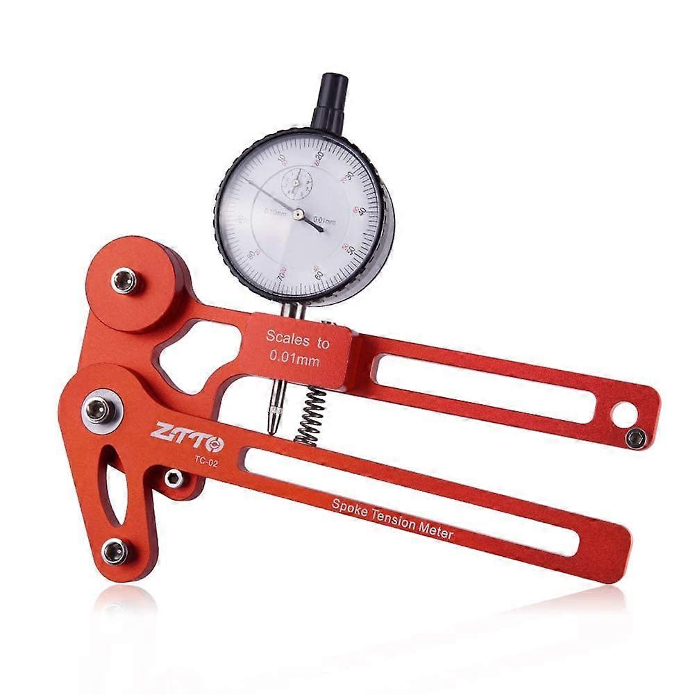 Spoke Tensionmeter Tool, Aluminum Alloy Bicycle Spoke Tensiometer Adjustment Tool Measuring Tool Bicycle Tensiometer Red