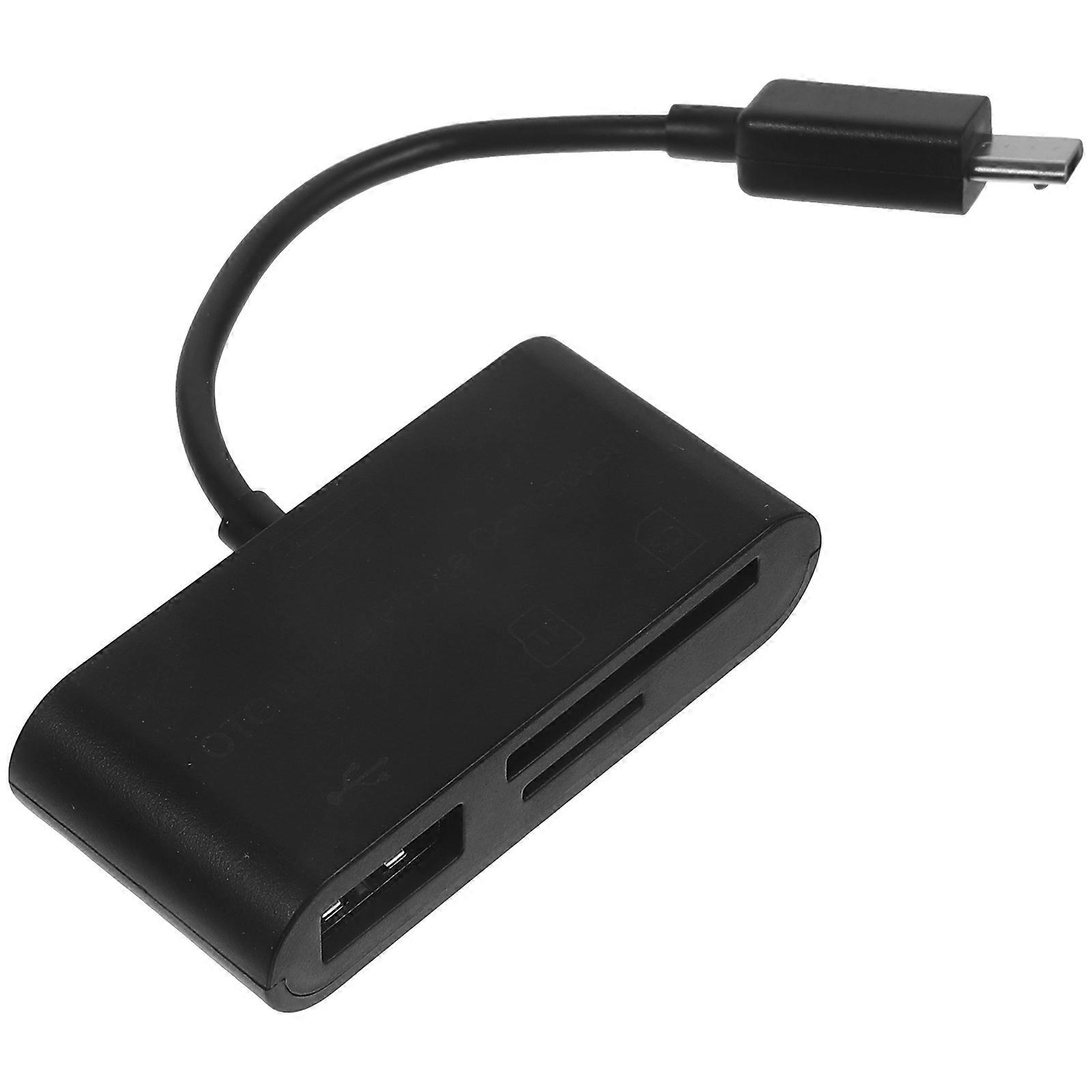 3 in 1 OTG Mobile Phone Connector Reader for Devices ABS Black Transfer Files and Media