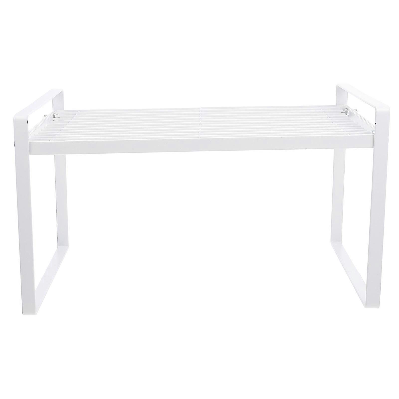 Compact White Shelf Multi-Purpose Shelf Homeowners Renters Space-Saving Iron Material 1Pack
