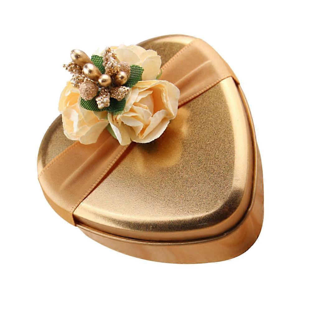 Heart Shaped Tinplate Candy Boxes with Lids – 5 Pack Wedding Treat Storage Containers for Sweets, Cookies & Small Crafts Gift Packaging