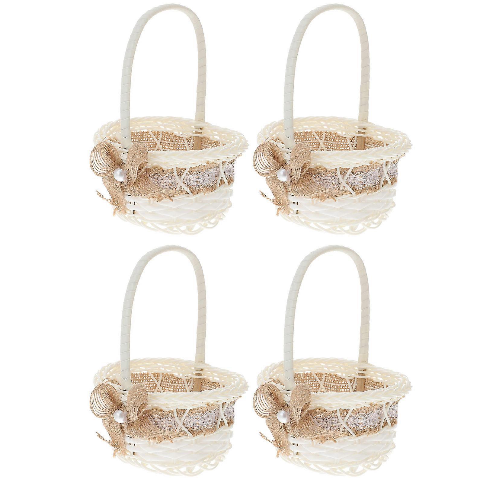 Multi Paper Rope Braided Small Decorative Basket for Storage 1Set