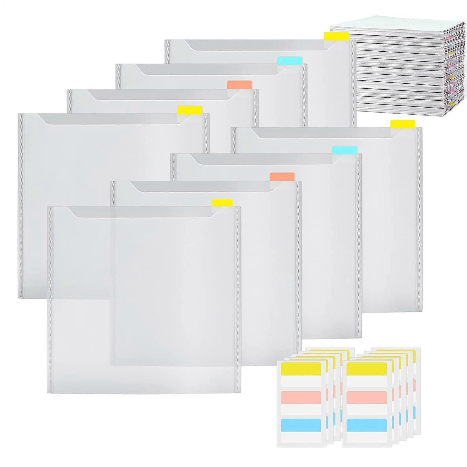 Scrapbook Paper Storage Organizer - 30.5 x 30.5 cm Transparent Paper Holder with Sticky Index Tabs - 8 Scrapbook Organizers and 30 Tabs