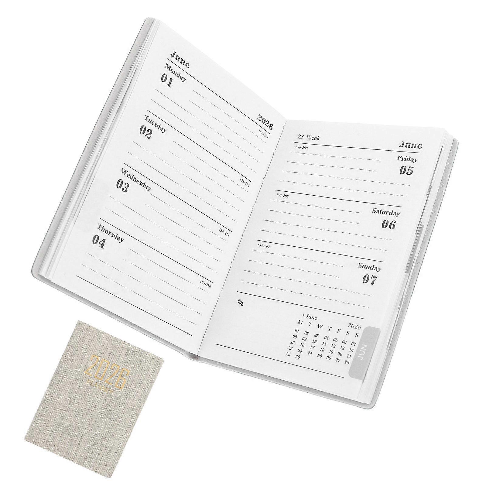 Monthly Pocket Planner Notepad for Travelers Sleek Design PU Leather Cover Task Tracking Feature 4.2x3.1x0.4in 1Pack