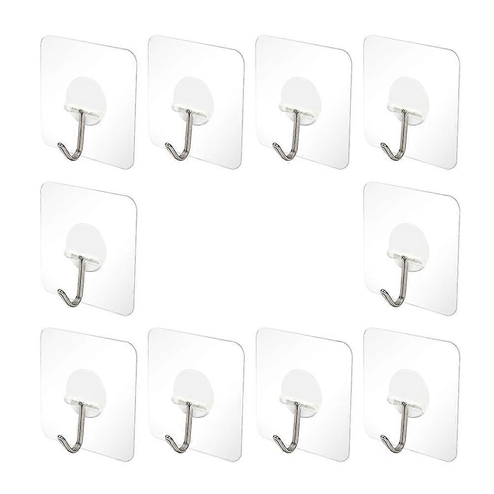 Self Stick Hooks Entryway Coat Hooks No Trace Wall Hooks Home Users 6x6cm 10Pcs