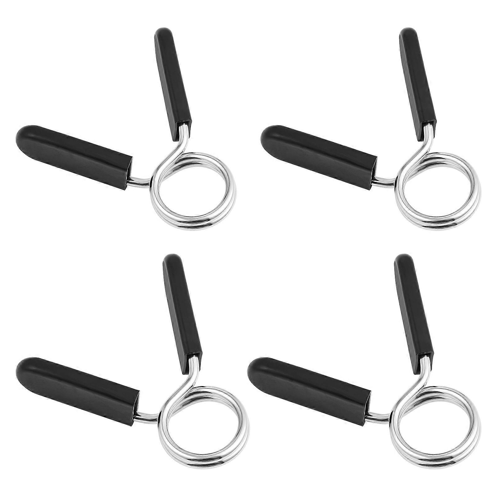 Barbell Clamp Spring Clip Collar For Dumbbell Gym Athletes Secure Weight Plates 4Pcs