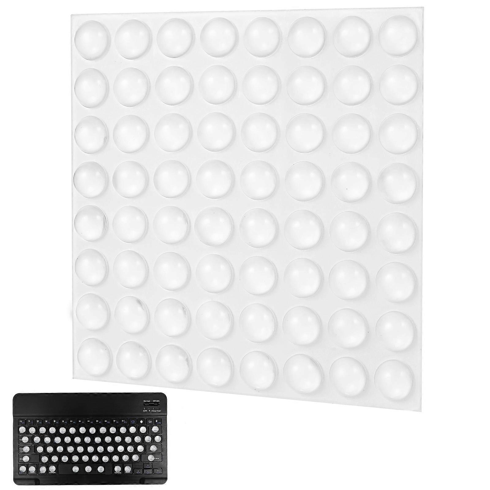 Keyboard Note Stickers Clear Silicone Typing Tool For Women With Long Nails Dustproof 64Pcs