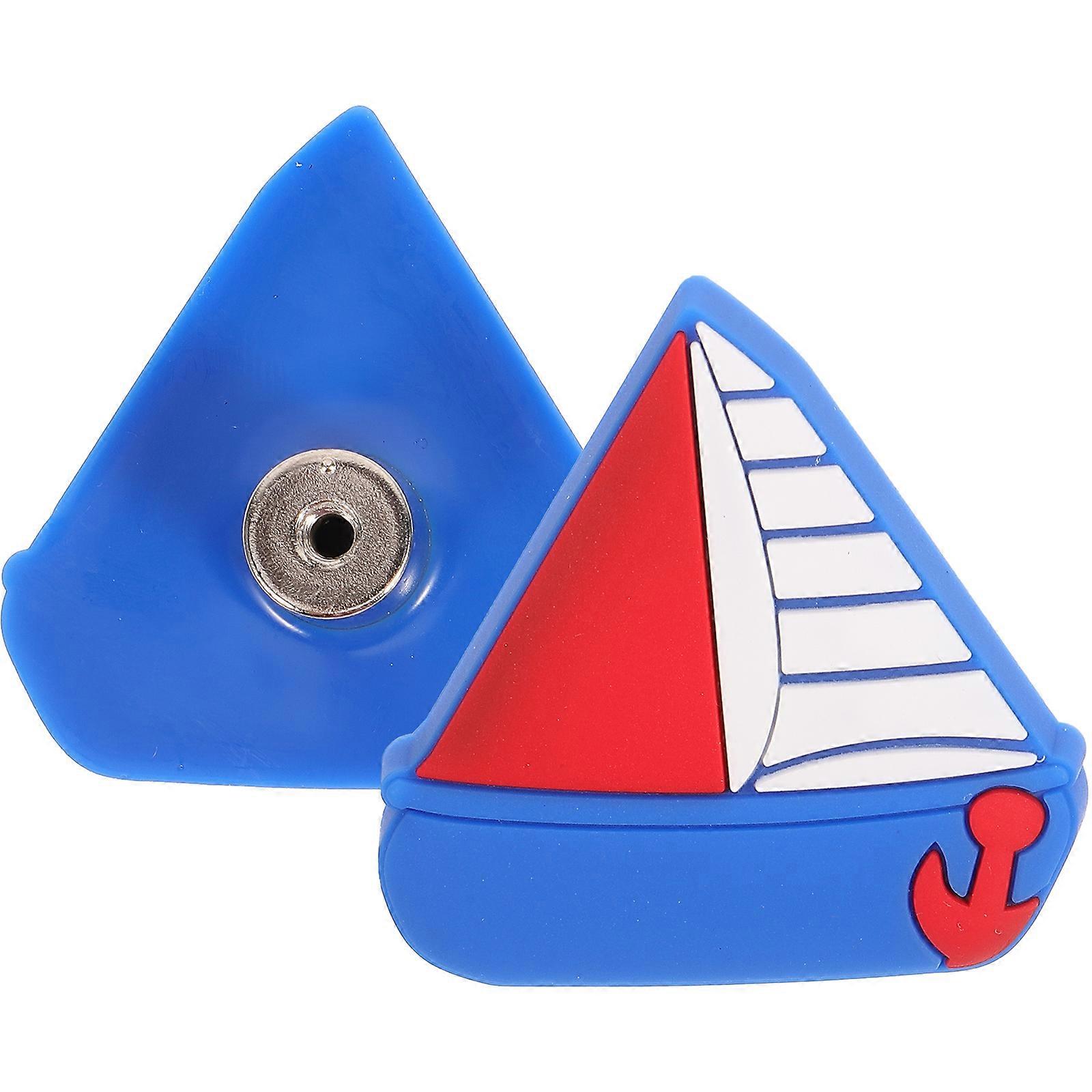 Nautical Style Cabinet Handle Sailboat Shape Replacement Furniture Decoration Blue 5.1x5.1cm 2Pcs