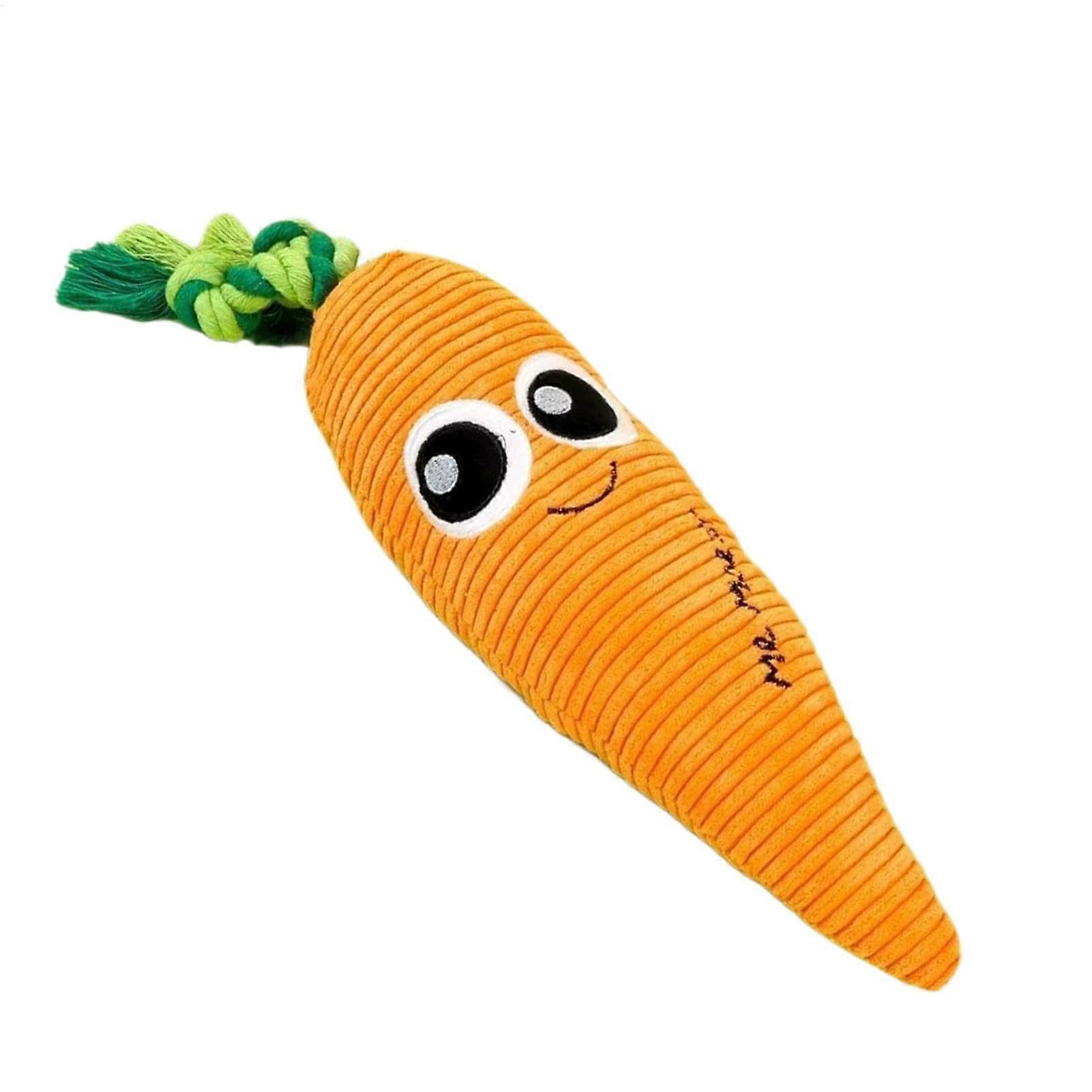 Squeaky Toys for Dogs, Orange Soothing Carrot Curvature Plush Chew Toy