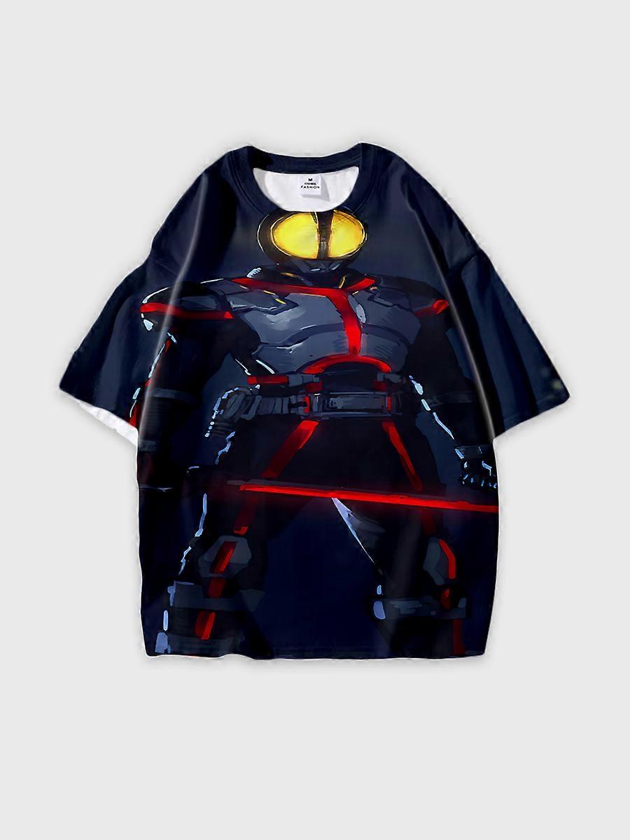 T-shirt round neck Role Pattern loose short sleeve I37