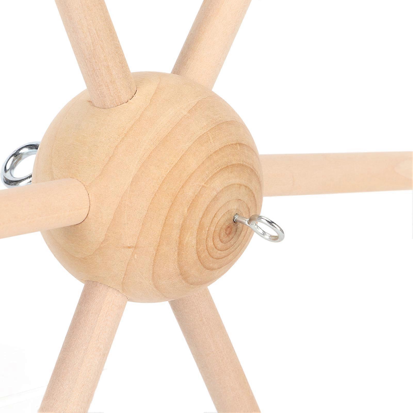 Wooden Frame Baby Crib Hanger Spherical Six Legs Baby Wooden Mobile Hanger for Wind Chime Bed Toy Decoration