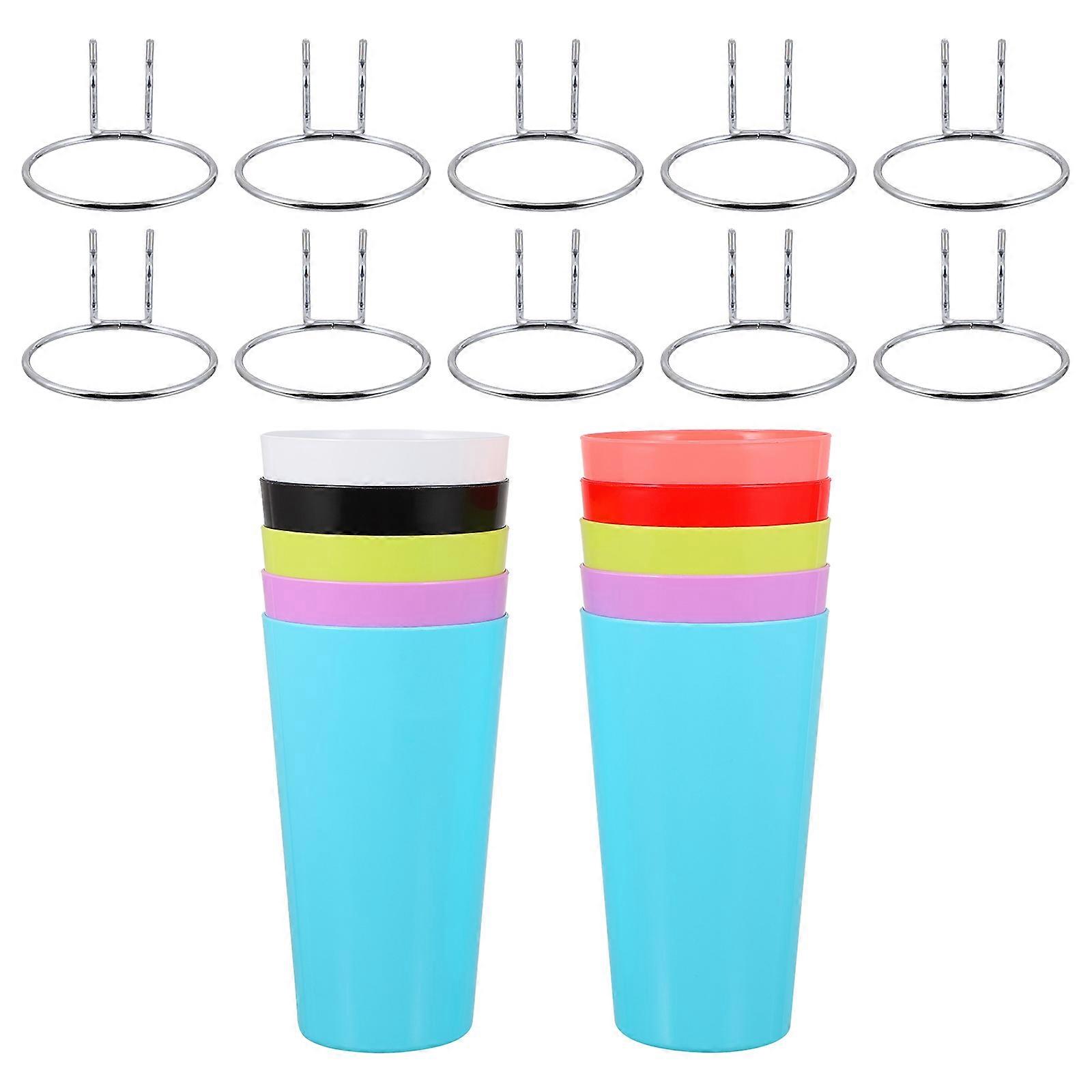 Cup Racks 10 Sets Storage Solution For Home Organization Assorted Color Round Design Easy To Clean