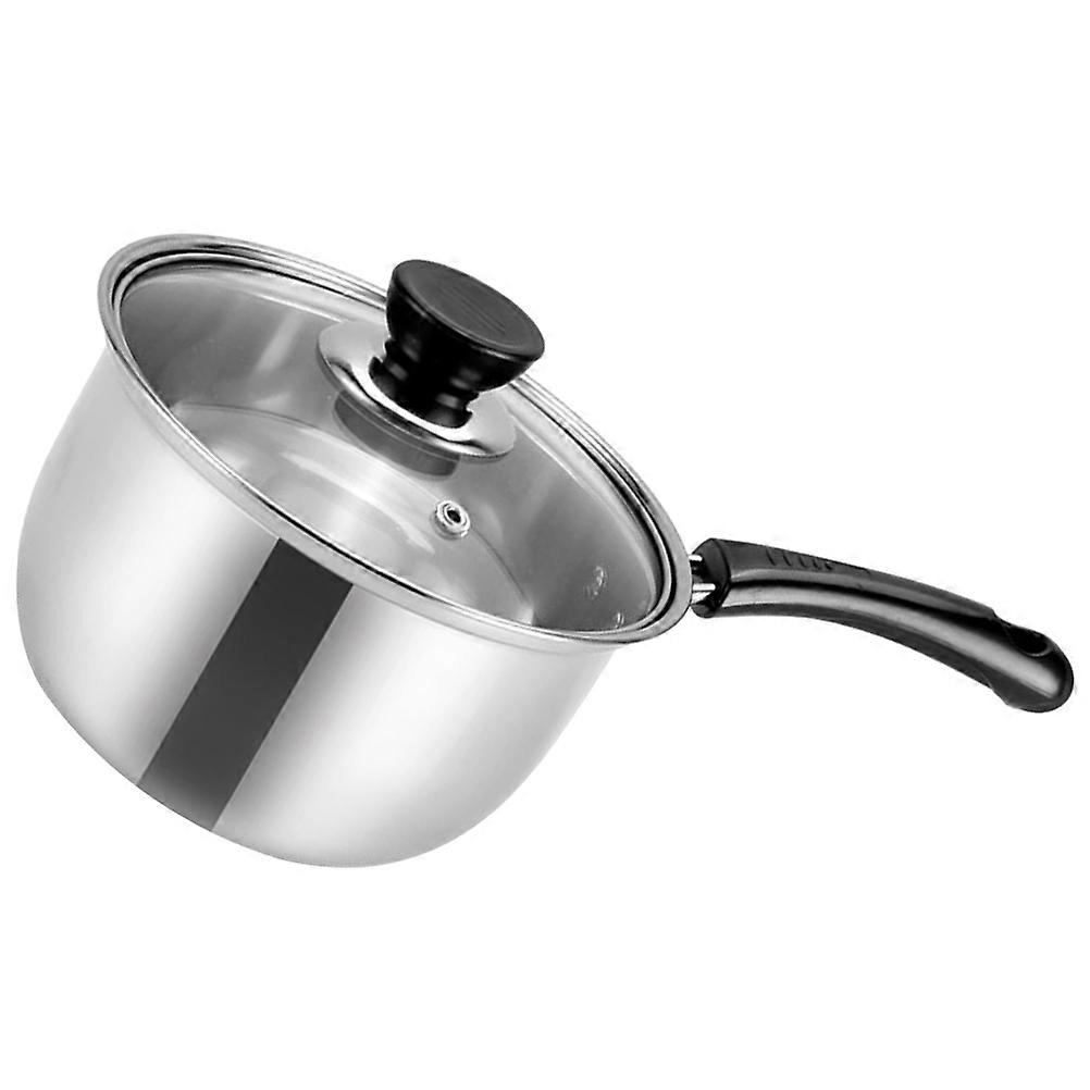 Stainless Steel Saucepan with Lid Single Handle for Soup Pot and Milk Heating Pot