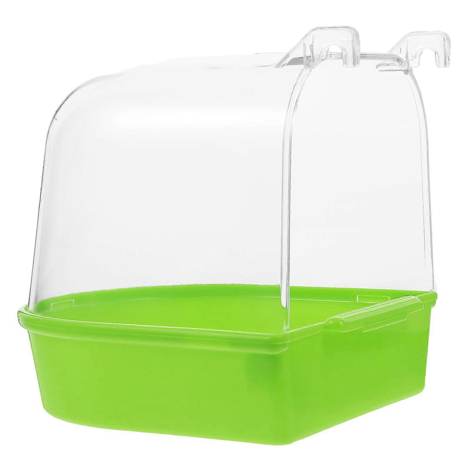 Parakeet Bathing Bowl for Cage 1 Set Indoor Parrot Shower Box Bird Bath Cube Hanging Bath Container for Small Birds