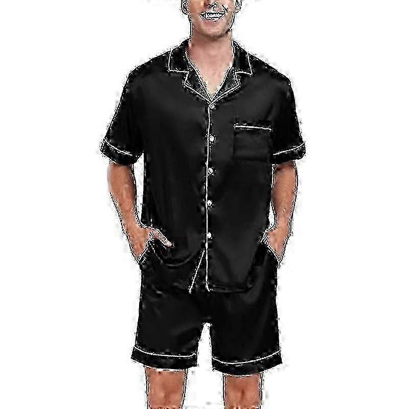 Erkek Saten İpek Pijama Takımları Kısa Kollu Pijama