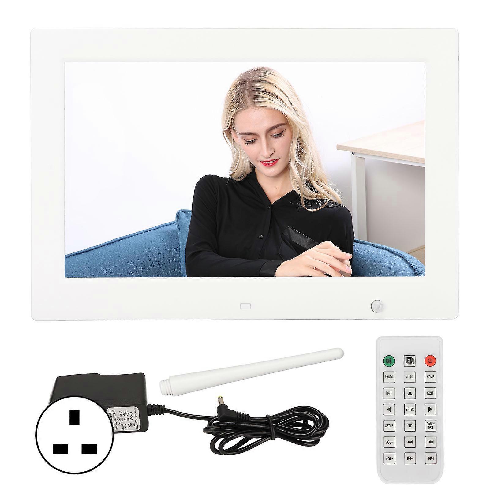 12in Smart Digital Photo Frame HD 1080P Human Body Induction Picture Frame Support Video Playback Music Clock Calendar 100‑240V UK Plug