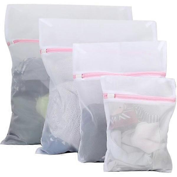 4 pcs Durable Thick Mesh Laundry Bags with Zipper